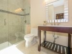Hall Bathroom Shared by Guest Bedrooms with Walk in Shower at 25 Wildwood Road